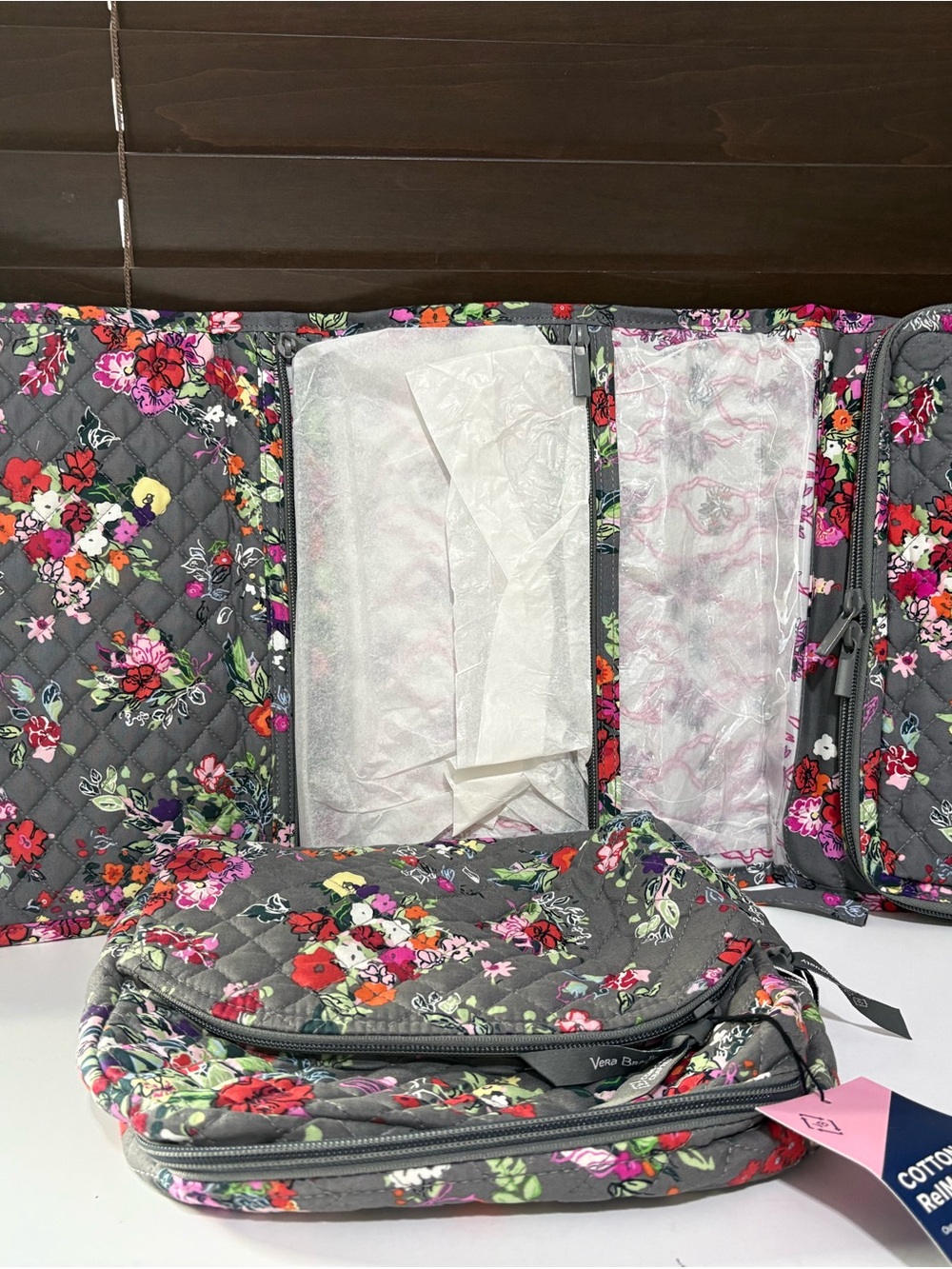 Vera Bradley Gray Floral Quilted set